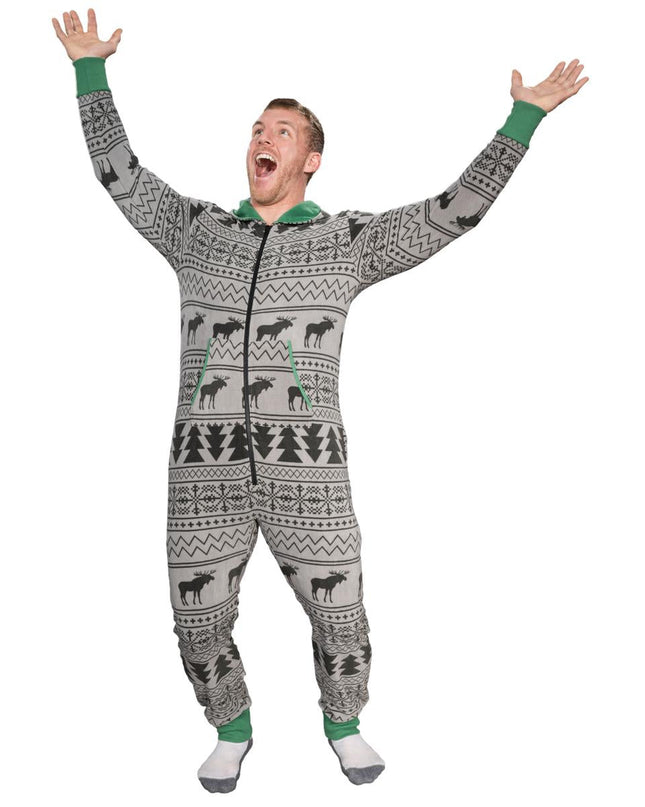 Hässlicher Weihnachtspullover Fair Isle Erwachsenen-Einteiler Pyjama