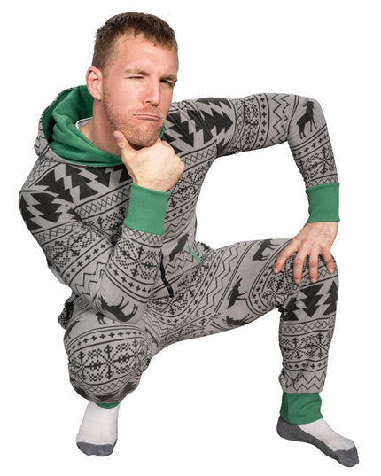 Hässlicher Weihnachtspullover Fair Isle Erwachsenen-Einteiler Pyjama