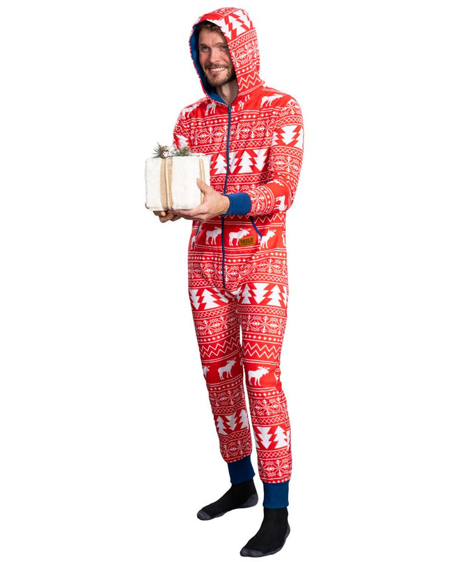 Hässlicher Weihnachtspullover Fair Isle Erwachsenen-Einteiler Pyjama