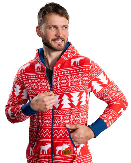 Hässlicher Weihnachtspullover Fair Isle Erwachsenen-Einteiler Pyjama