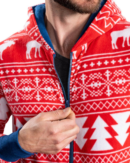 Hässlicher Weihnachtspullover Fair Isle Erwachsenen-Einteiler Pyjama