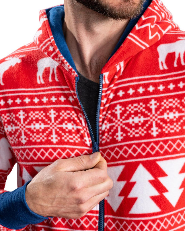 Hässlicher Weihnachtspullover Fair Isle Erwachsenen-Einteiler Pyjama