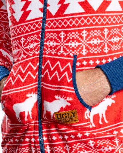 Hässlicher Weihnachtspullover Fair Isle Erwachsenen-Einteiler Pyjama