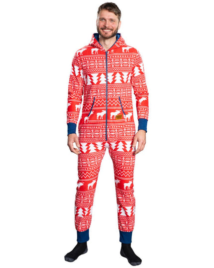 Hässlicher Weihnachtspullover Fair Isle Erwachsenen-Einteiler Pyjama
