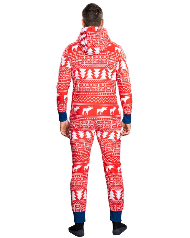 Hässlicher Weihnachtspullover Fair Isle Erwachsenen-Einteiler Pyjama