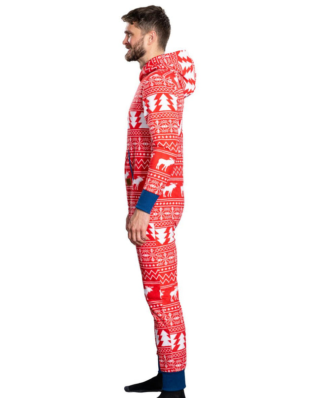 Hässlicher Weihnachtspullover Fair Isle Erwachsenen-Einteiler Pyjama