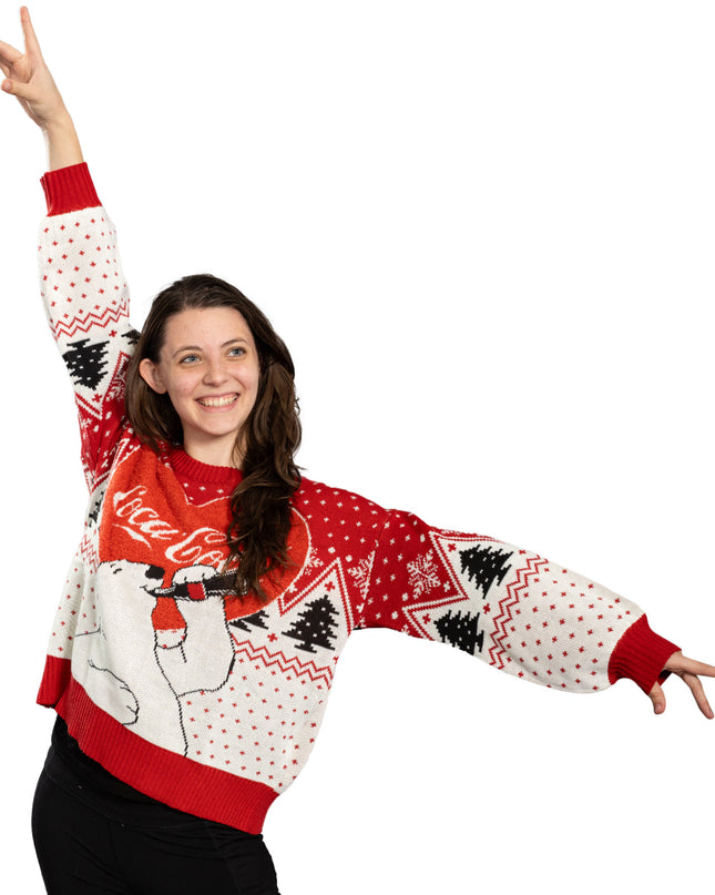 Women's Coca-Cola Polar Bear Love Ugly Christmas Sweater