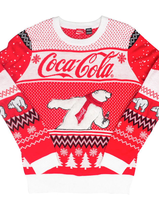 Coca-Cola Weihnachtspullover mit Eisbären- und Baummotiven für Herren