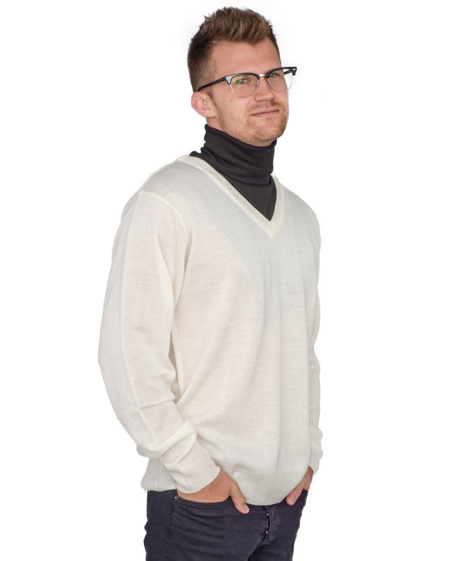 Crazy Cousin Eddie V-Ausschnitt-Pullover mit schwarzem Kragen