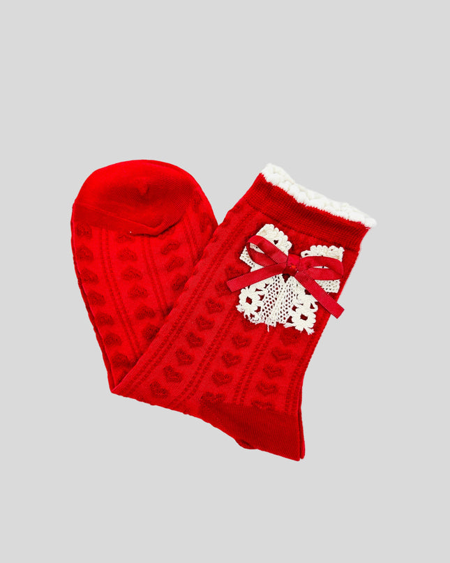 Socken – Niedliches rotes Design III – Festliches Accessoire