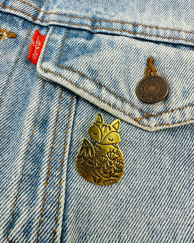 Brosche – Goldener Fuchs | Einzigartige Pyjama-Accessoires für die ganze Familie