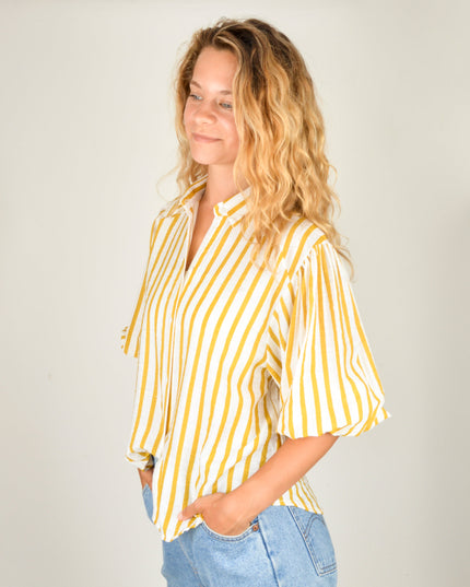 Lemon Striped Blouse