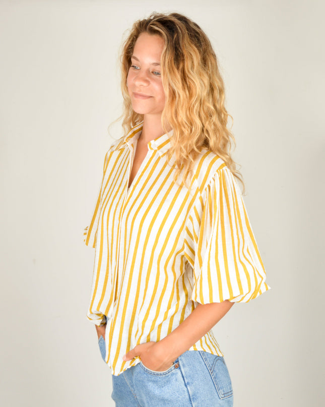 Gestreifte Bluse – Zitrone | Limitierte Kollektion für alle Altersgruppen