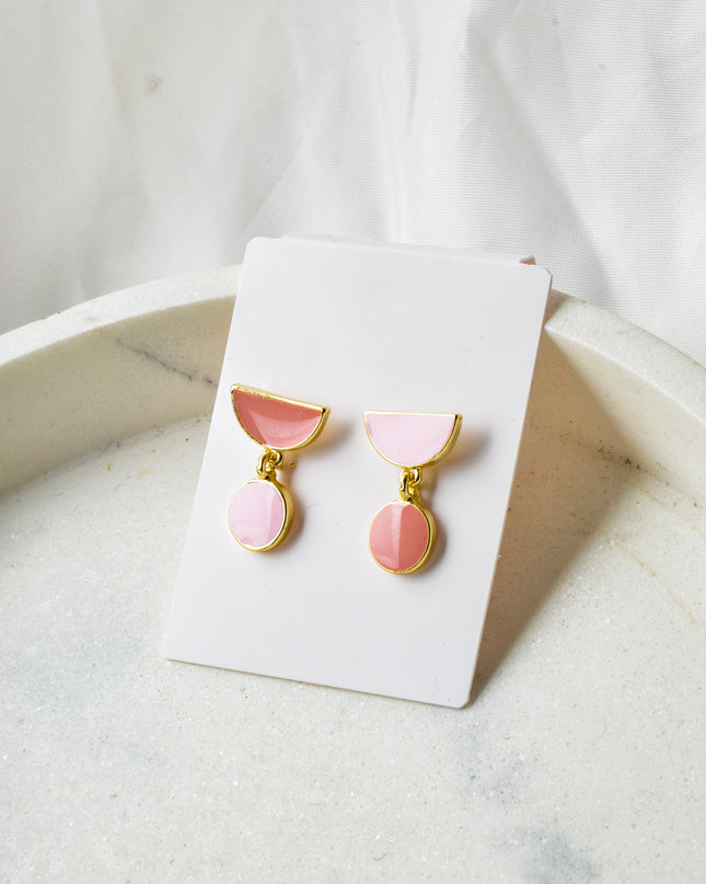 Asymmetrical Shape Earrings - Pastel
