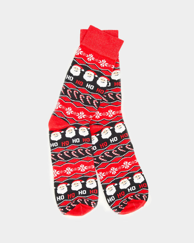 Unisex Red Santa Ho Ho Ho Socks