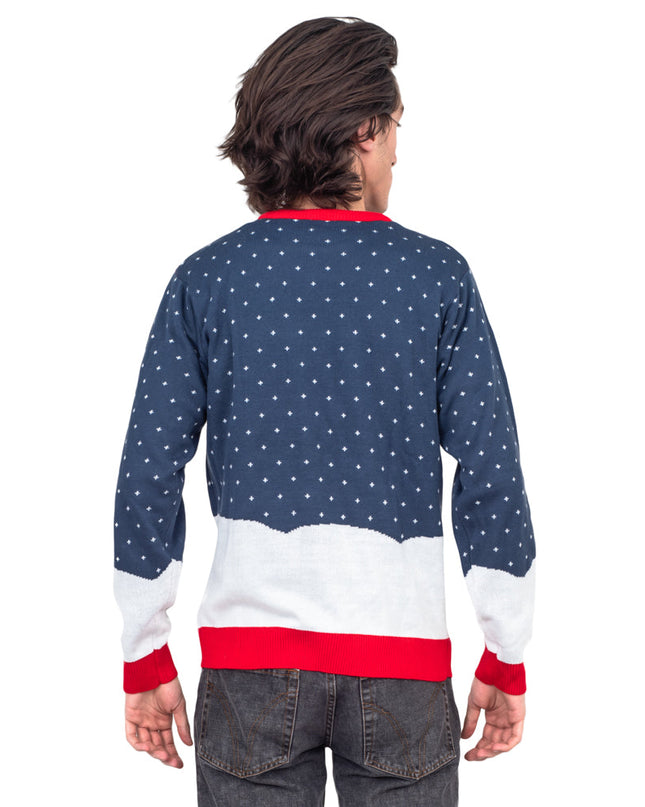 Weihnachtsmann pinkelt Getränk hässlicher Weihnachtspullover