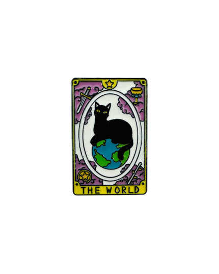 Brosche – Katzen-Tarot | Die Welt | Halloween-Accessoires
