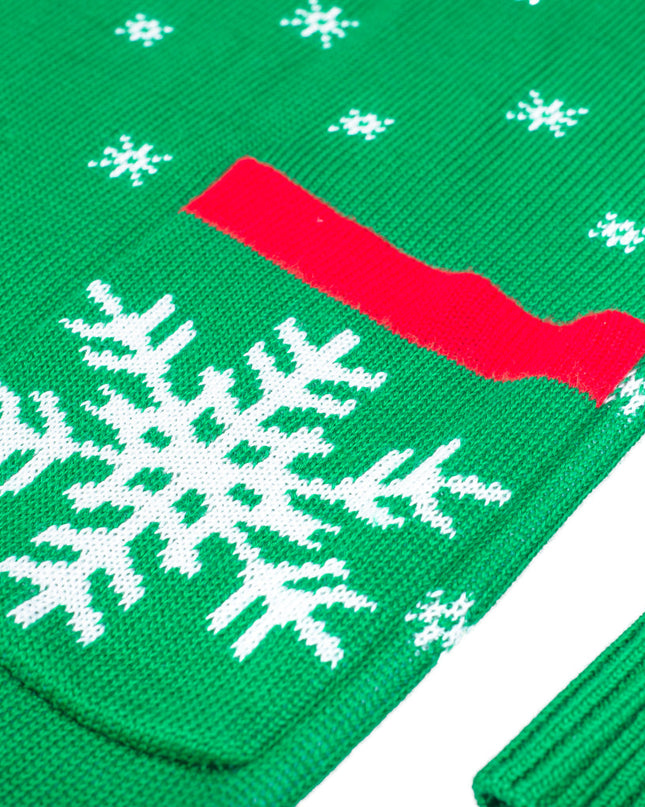 Weihnachtspulloverkleid mit festlichem Schneeflockenmuster für Damen