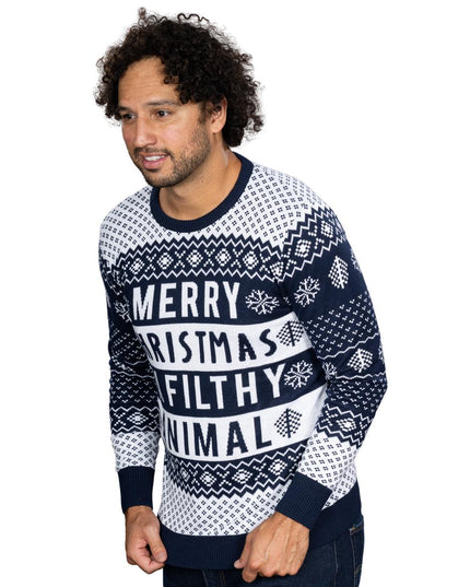Schmutziges Tier Marineblau Unisex Hässlicher Weihnachtspullover