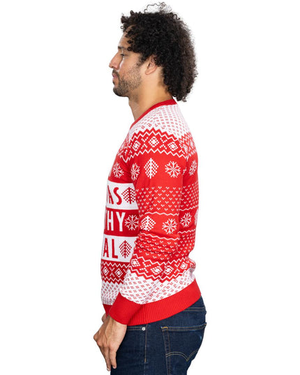 Schmutziger Tier-Weihnachtspullover, rot, Unisex, hässlich