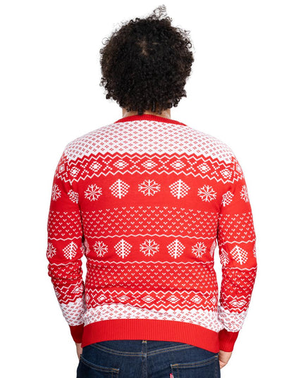Schmutziger Tier-Weihnachtspullover, rot, Unisex, hässlich