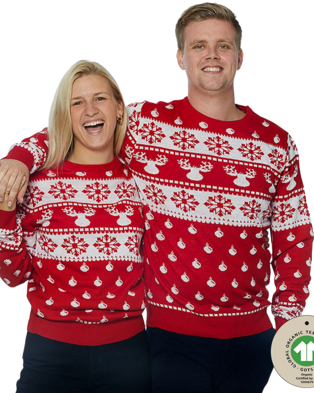 Klassischer roter Weihnachtspullover - Herren