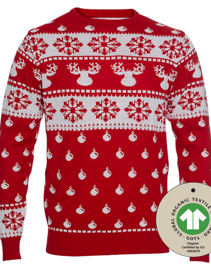Klassischer roter Weihnachtspullover - Herren