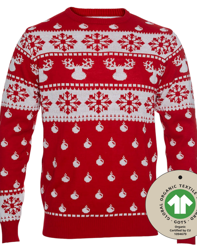 Klassischer roter Weihnachtspullover - Herren