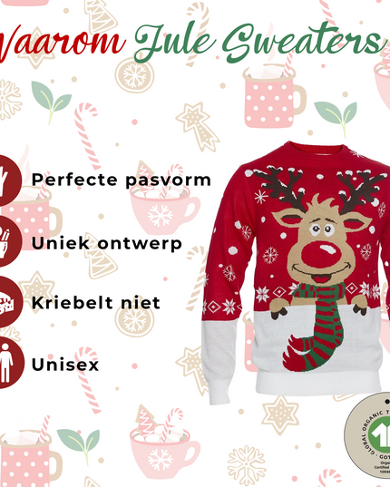 Rudolph with Scarf Christmas Sweater