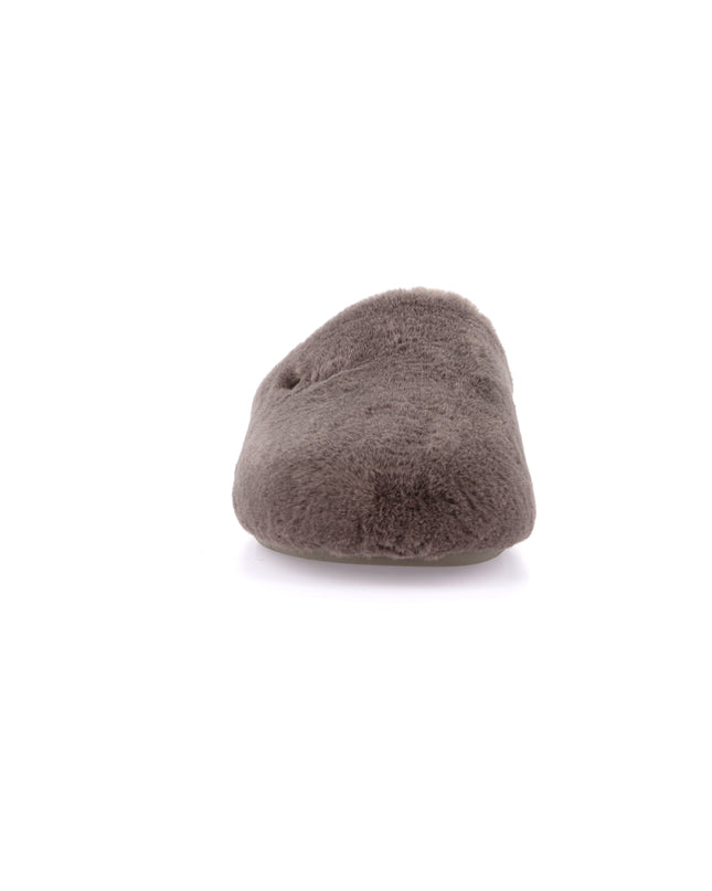 Grünland Damen-Hausschuhe aus Kunstfell – Taupe | Warmer Urlaubskomfort