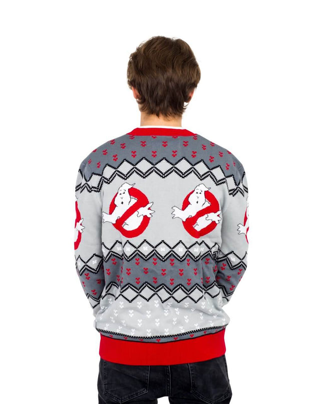 Hässlicher Weihnachtsstrickpullover mit Ghostbusters-Logo