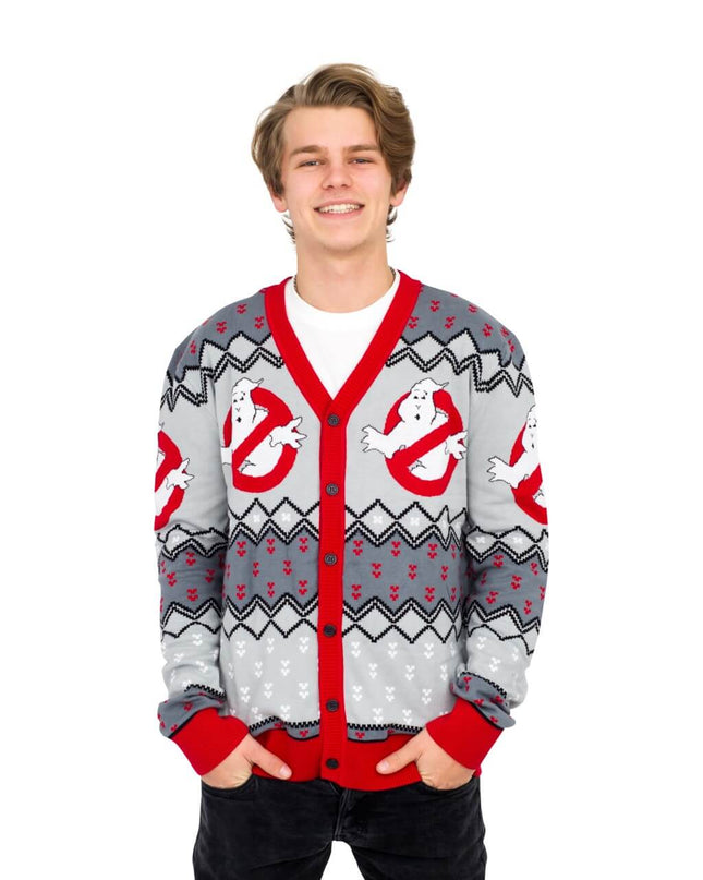 Hässlicher Weihnachtsstrickpullover mit Ghostbusters-Logo