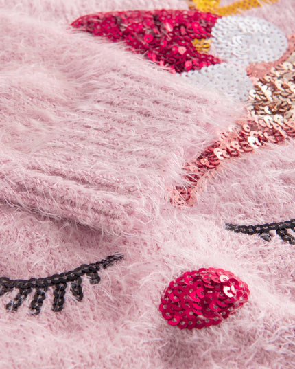 Glitzernder Weihnachtspullover für Kinder mit Rentiermotiv