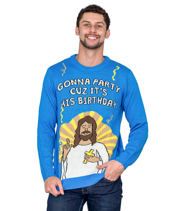 Ich werde feiern, weil es sein Geburtstag ist – Jesus-hässlicher Pullover