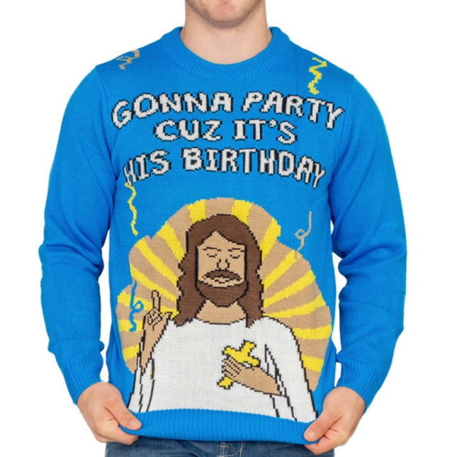 Ich werde feiern, weil es sein Geburtstag ist – Jesus-hässlicher Pullover