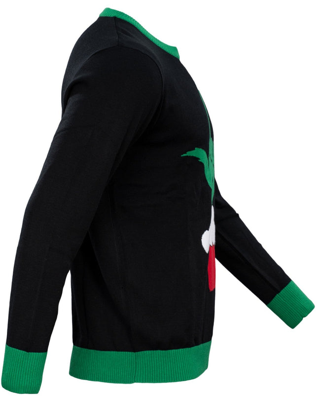 Grüner Cartoon-Monster-Mittelfinger-Unisex-hässlicher Pullover