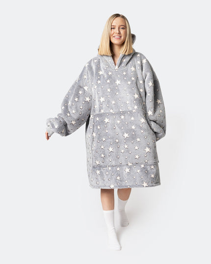 HappyHoodie Grey Stars for Adults - Trendy Loungewear