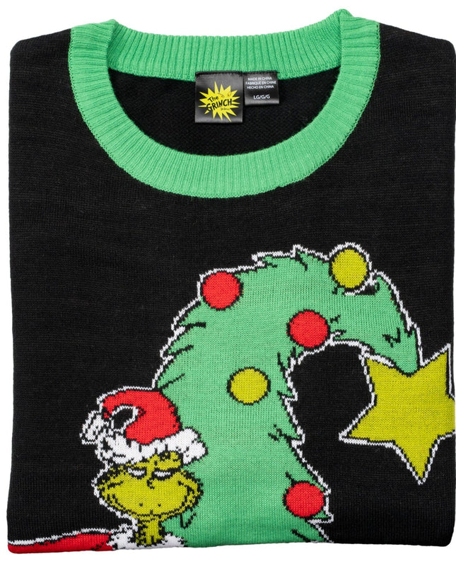Grinch-Weihnachtsbaum Unisex-Weihnachtspullover