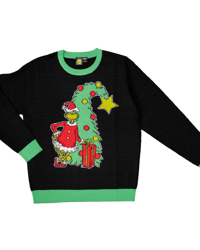 Grinch-Weihnachtsbaum Unisex-Weihnachtspullover