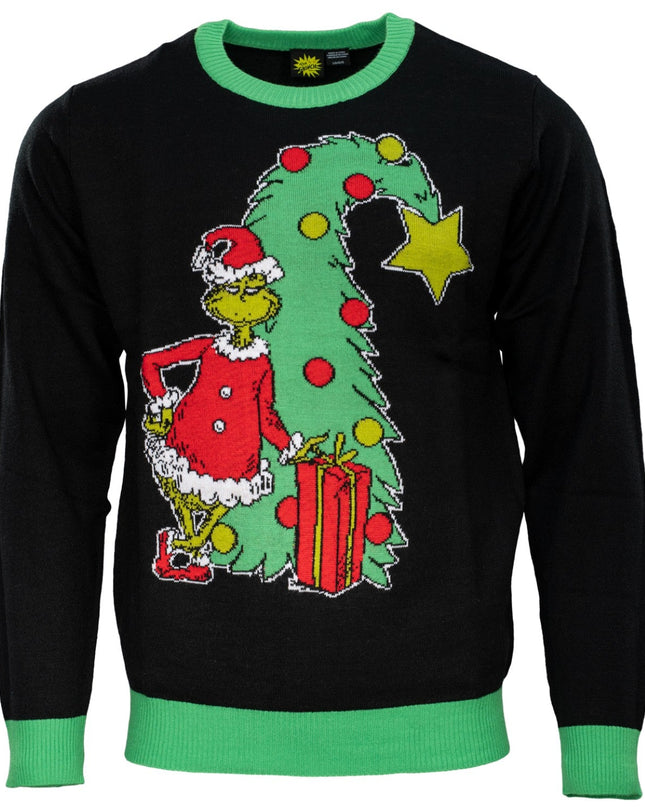 Grinch-Weihnachtsbaum Unisex-Weihnachtspullover