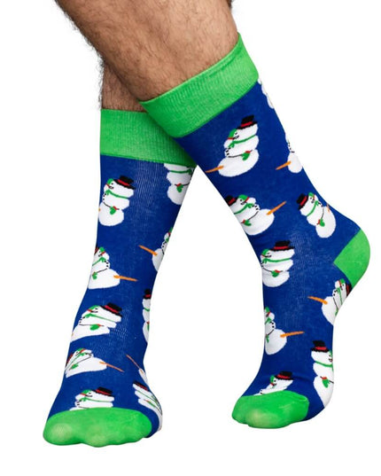 Happy Snowmen Ugly Christmas Socks for Adults
