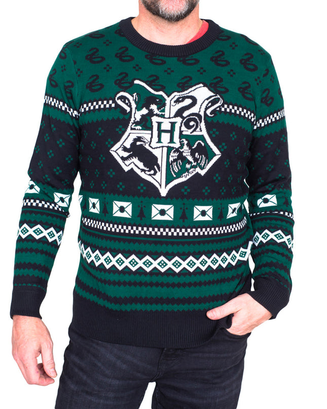 Harry Potter Slytherin Weihnachtsmuster Hässlicher Pullover
