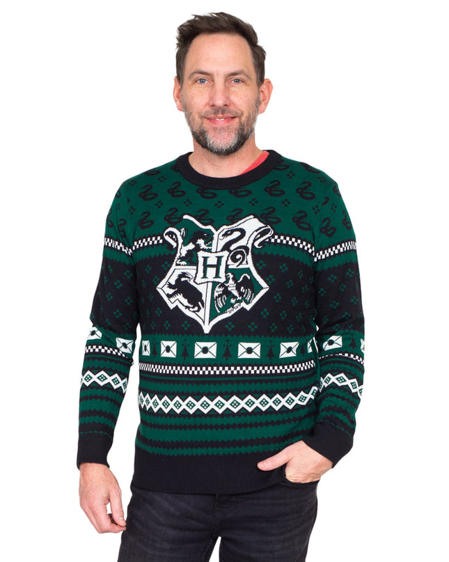 Harry Potter Slytherin Weihnachtsmuster Hässlicher Pullover