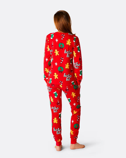 Roter Hohoho-Weihnachtspyjama für Damen