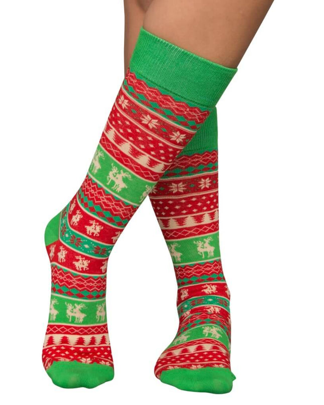 Humping Reindeer Ugly Christmas Socks in Red and Green