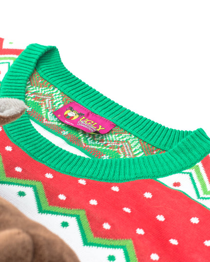 Höckerndes Rentier 3D-animierter hässlicher Weihnachtspullover