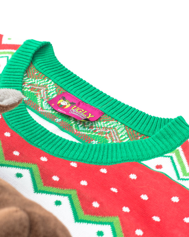 Höckerndes Rentier 3D-animierter hässlicher Weihnachtspullover