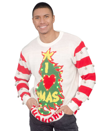 Ich liebe Weihnachten HOHOHO Leuchtender und Glöckchen-hässlicher Pullover