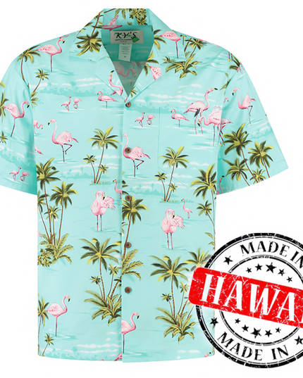 Hawaiihemd mit Flamingos-Design