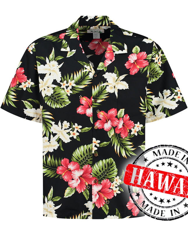 Hawaiihemd mit tropischen Blumen für Herren